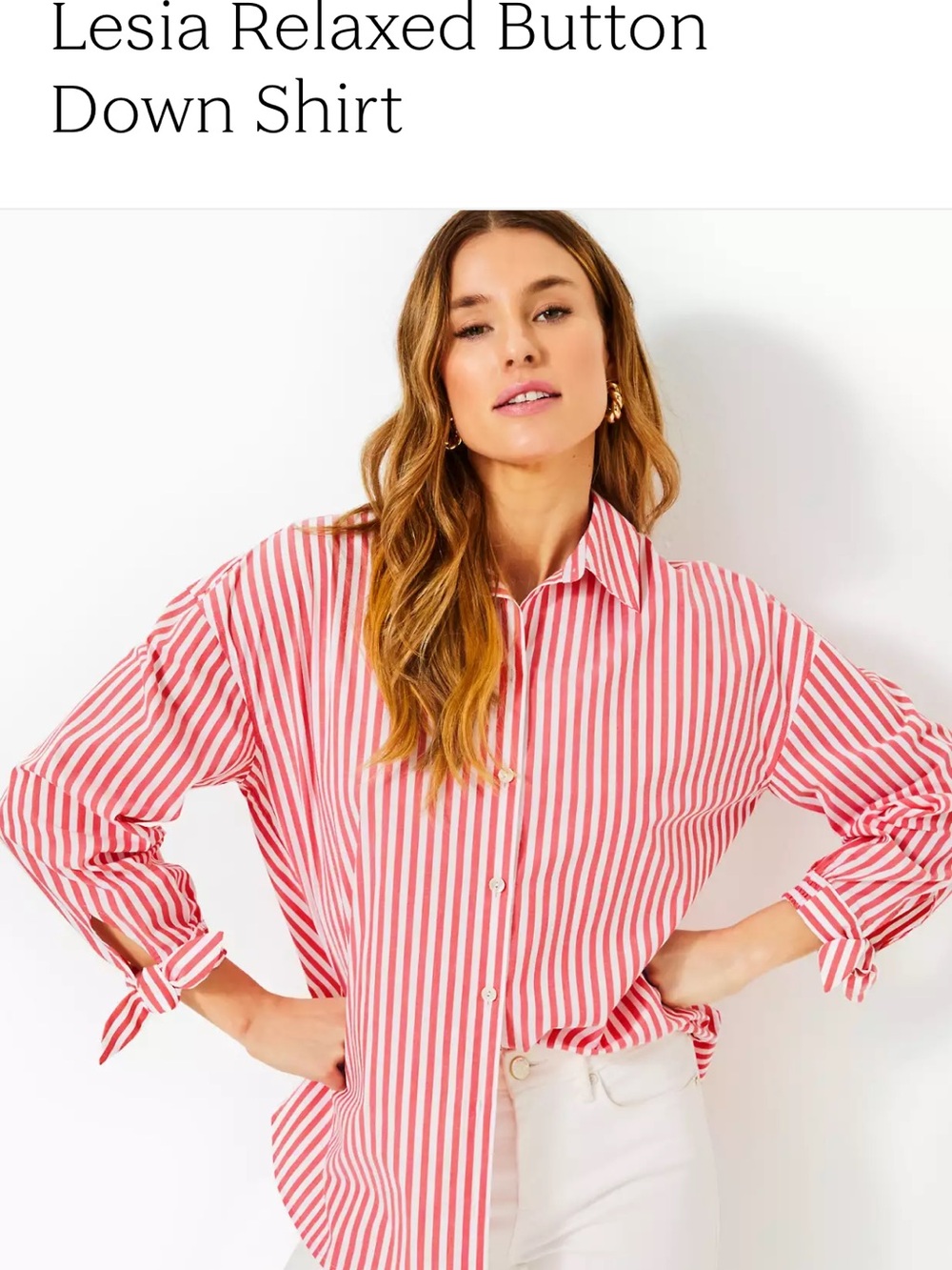Lilly Pulitzer Lesia Relaxed Button Down Shirt Size Small